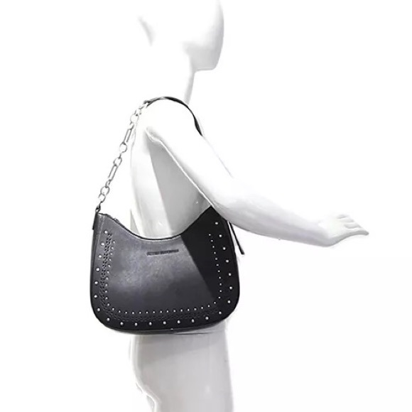 FRENCH CONNECTION Elena Moon Shape Shoulder Bag Black NWT - Picture 2 of 9